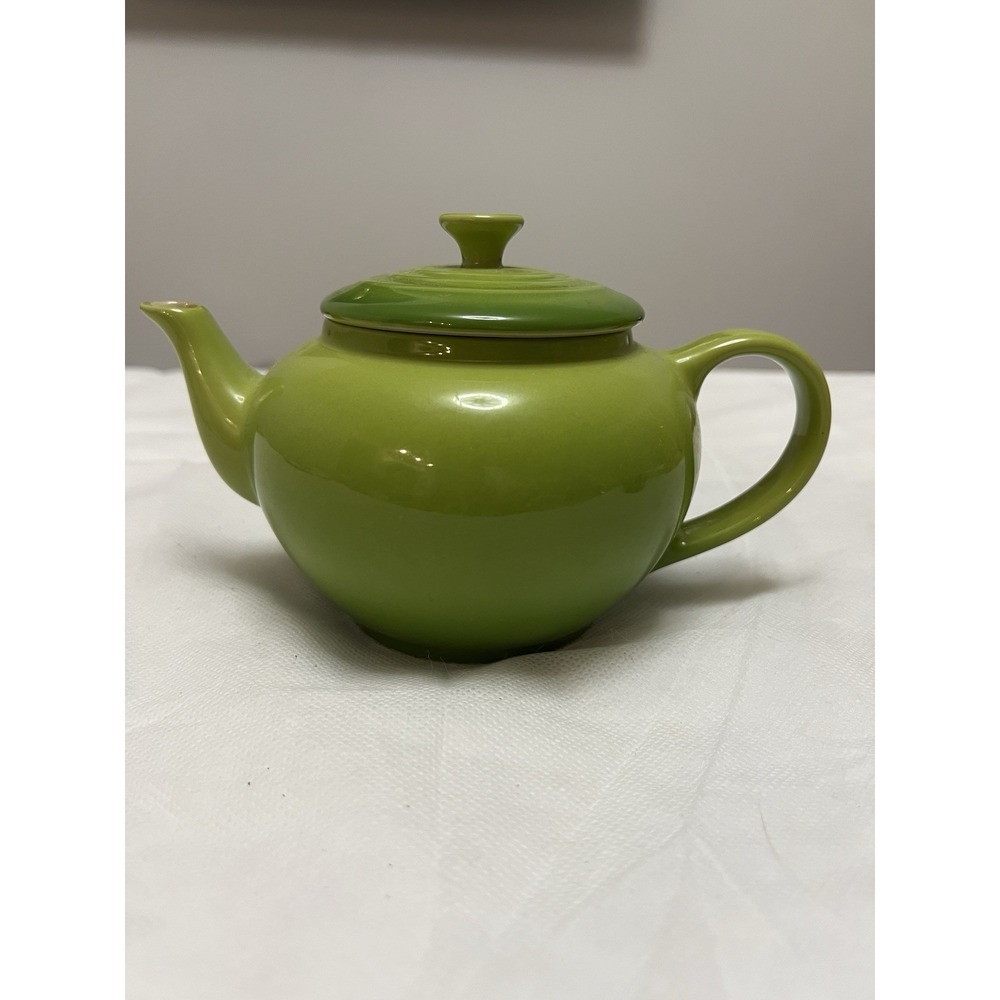 Le Creuset Palm Green Mini Teapot Infuser 3 Cup Stoneware Discontinued